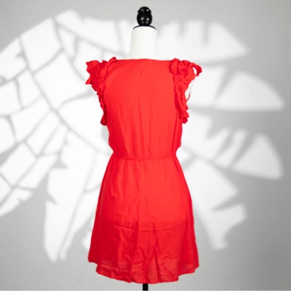 BCBGENERATION Red Flutter Ruffle Sleeve Dress - Size S - Great Condition - Picture 2 of 5